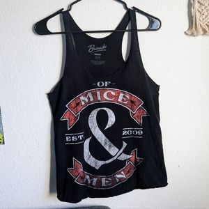 Of Mice & Men Tank Top Black Graphic Band Tee Racerback Sz Large